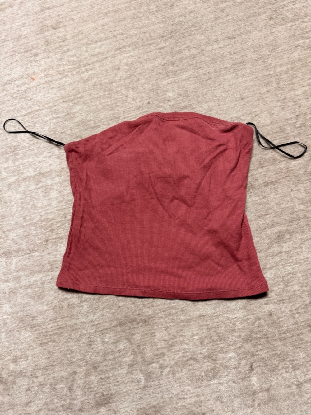 H&M Ribbed Strapless Camisole in Dusty Rose